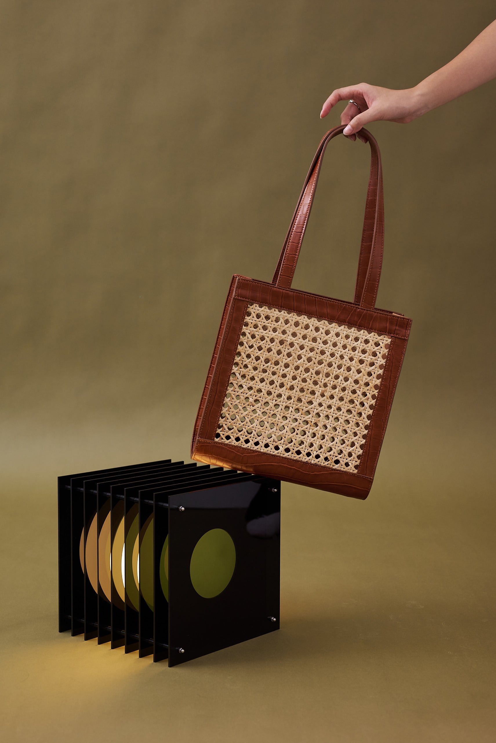 Natural Rattan & Leather Shoulder Bag - Summer May.