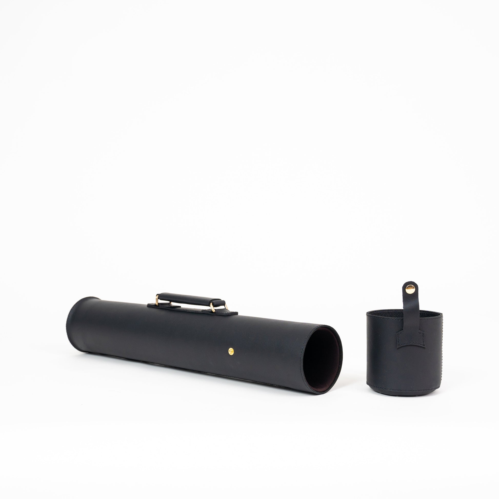 Leather Drawing Tube for Architects - Black 21 inches.