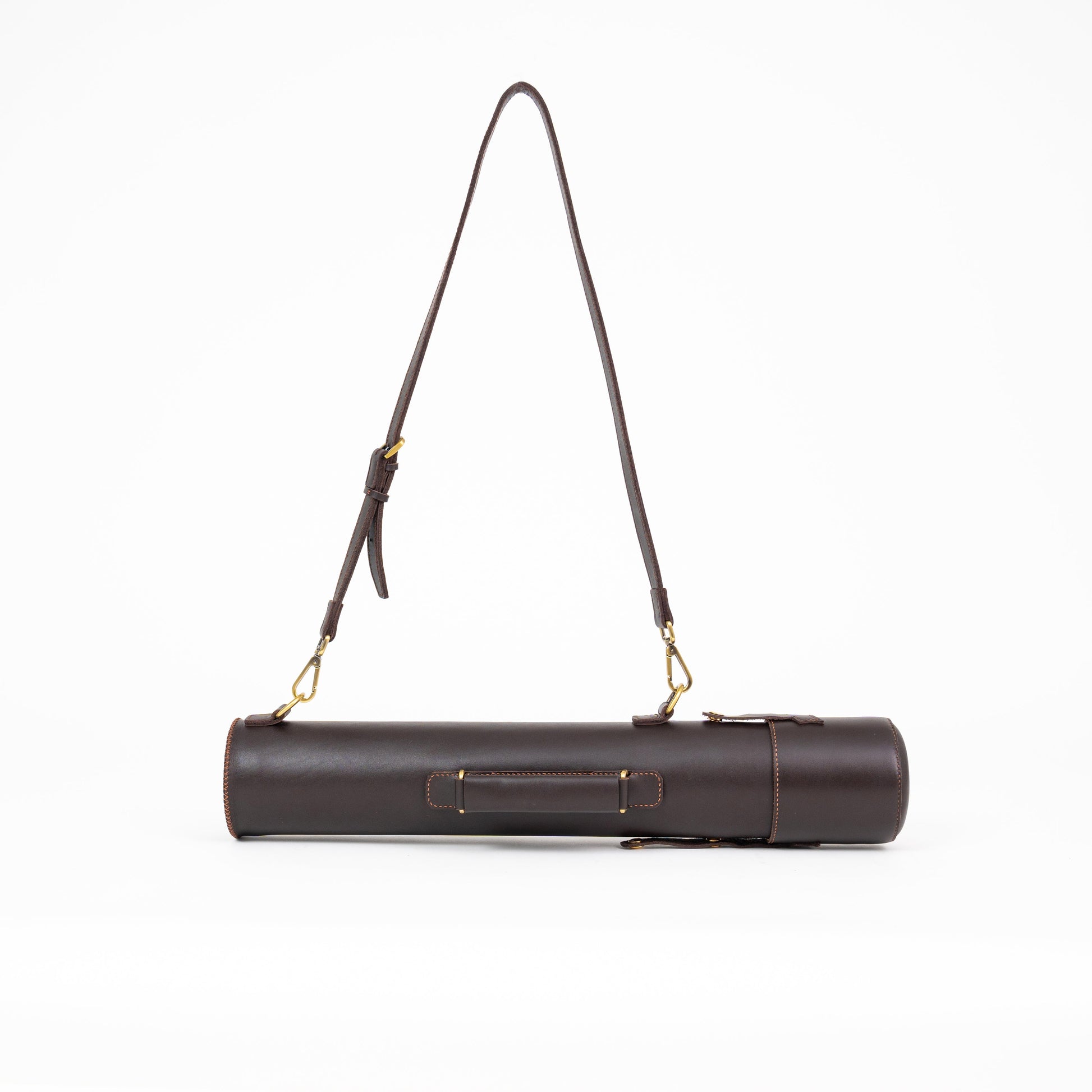 Leather Drawing Tube for Architects - Dark Brown 21 inches.