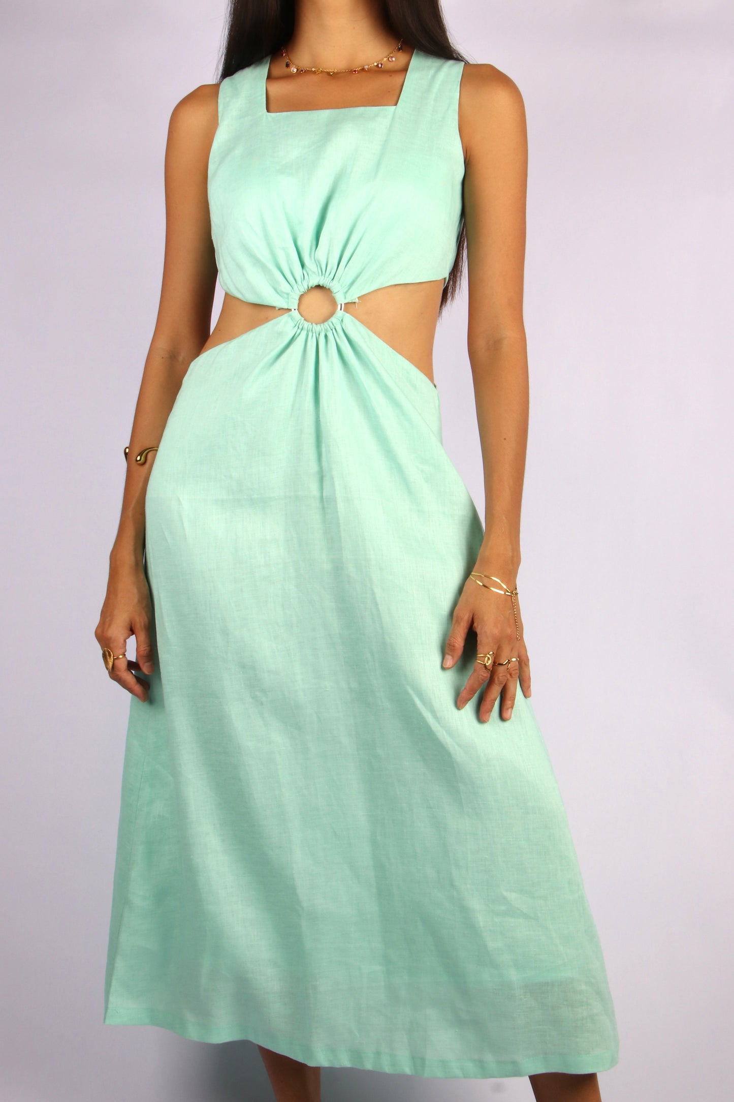 Ocean Season - Blue Linen Dress