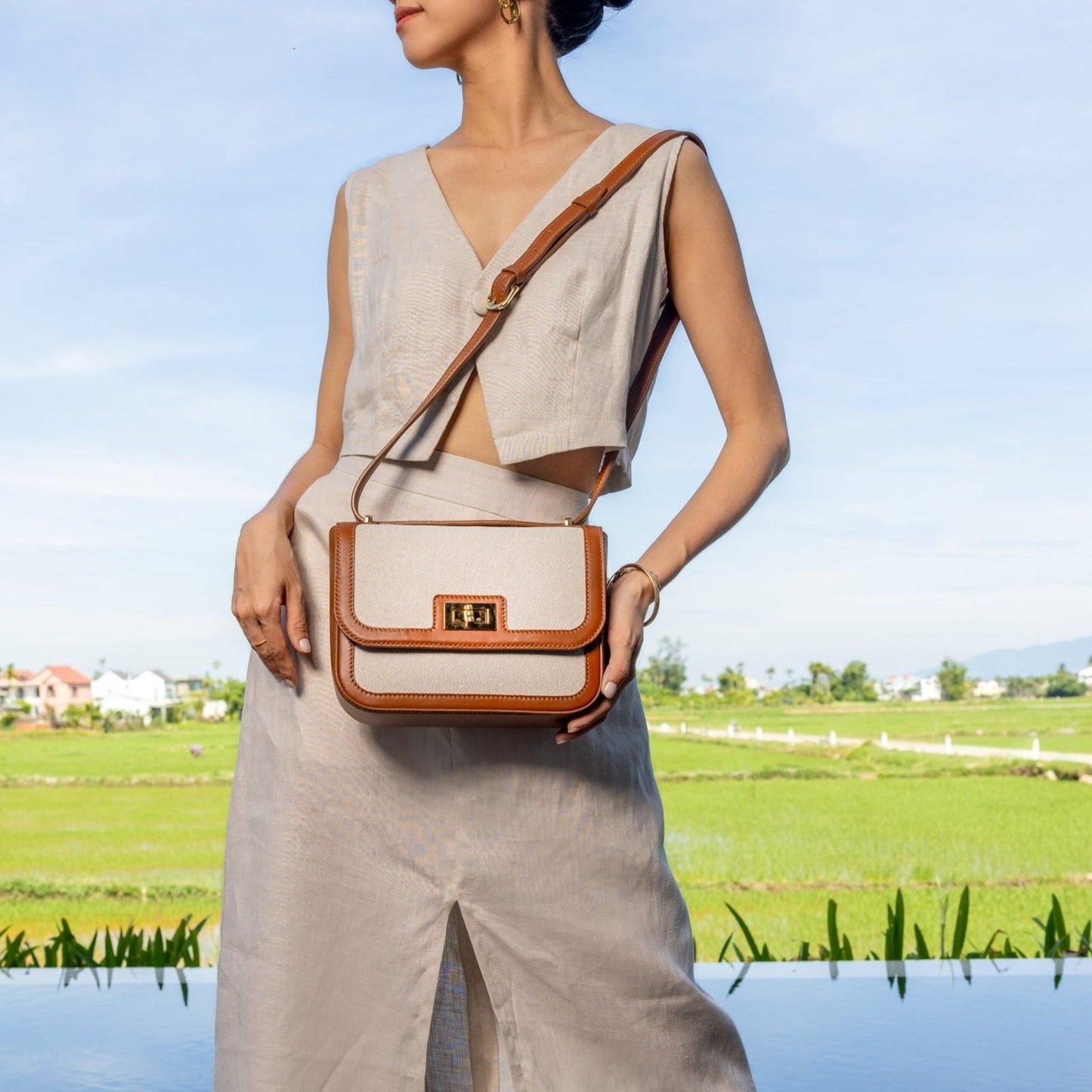 Canvas Couture Crossbody - Brown.