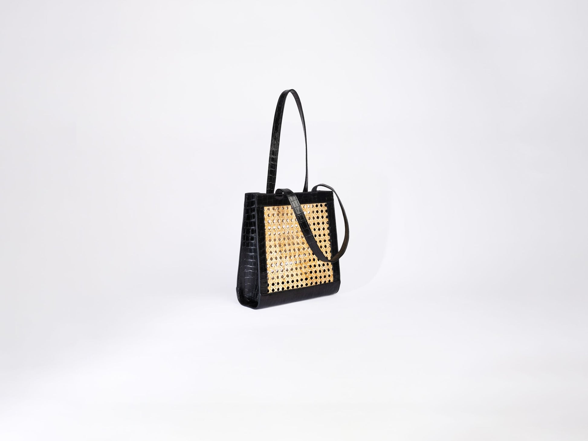 Natural Rattan & Leather Shoulder Bag - Summer May.