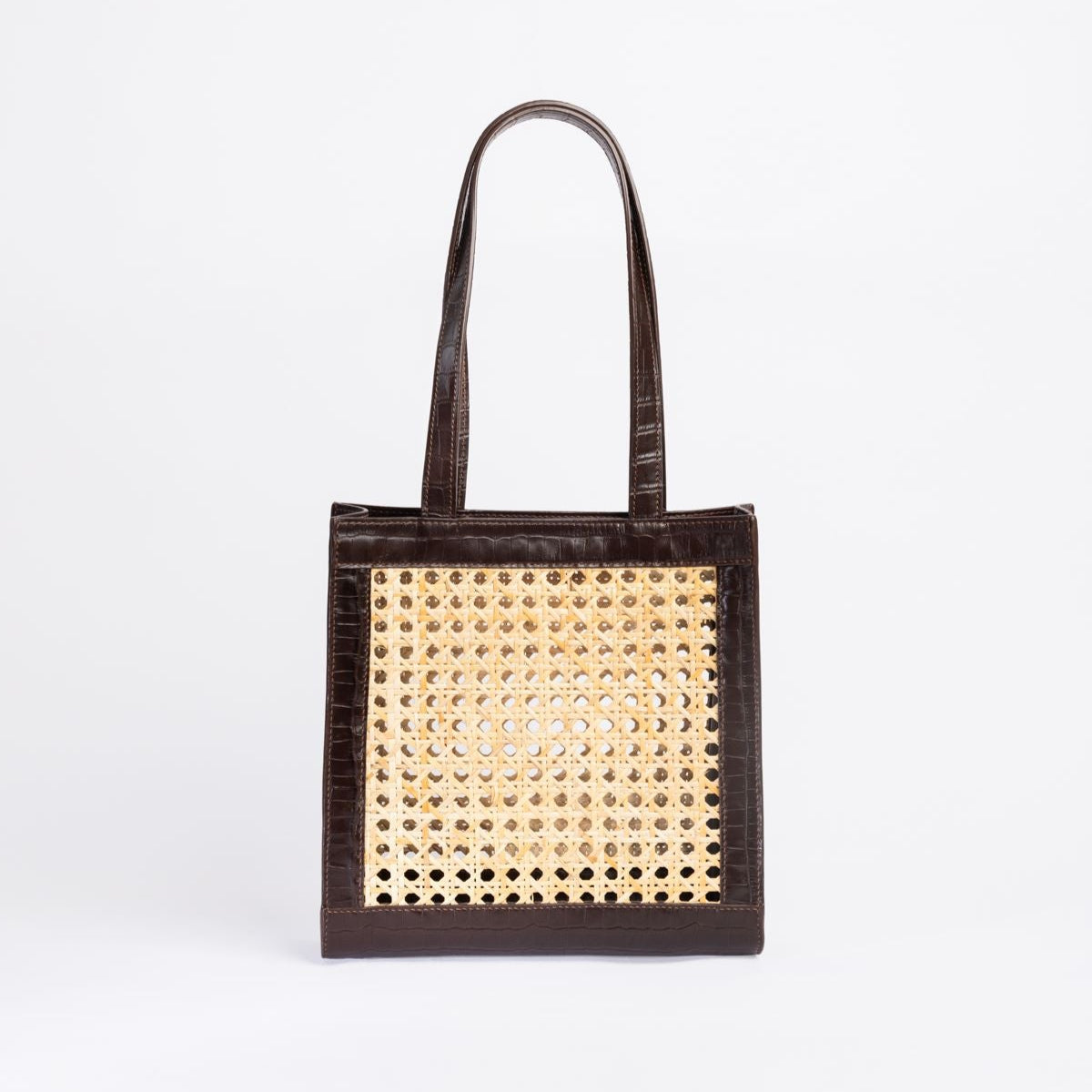 Natural Rattan & Leather Shoulder Bag - Summer May.