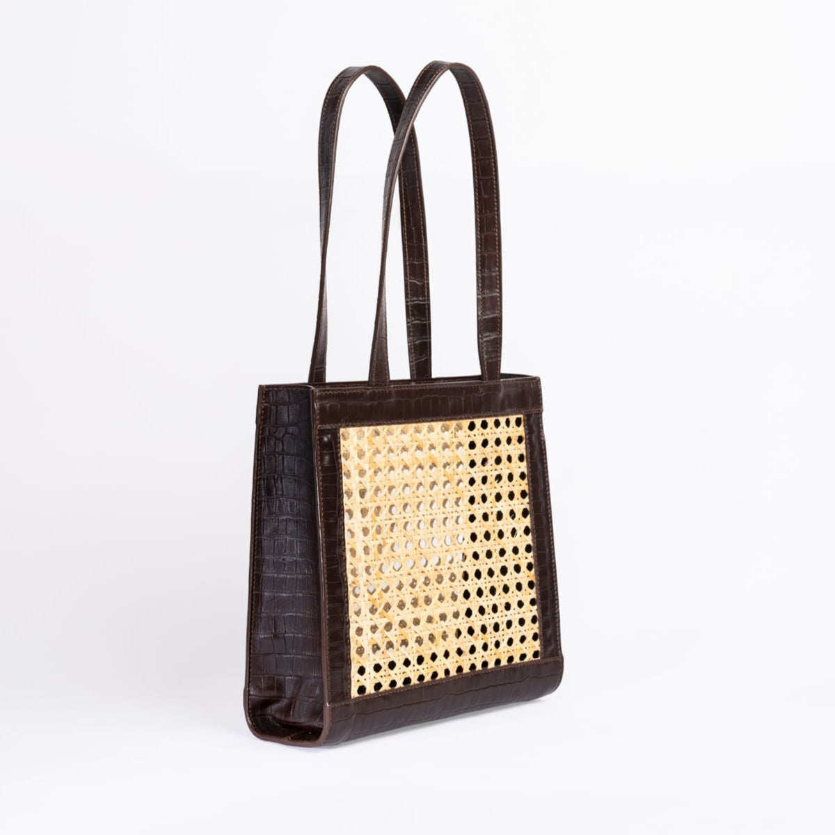 Natural Rattan & Leather Shoulder Bag - Summer May.