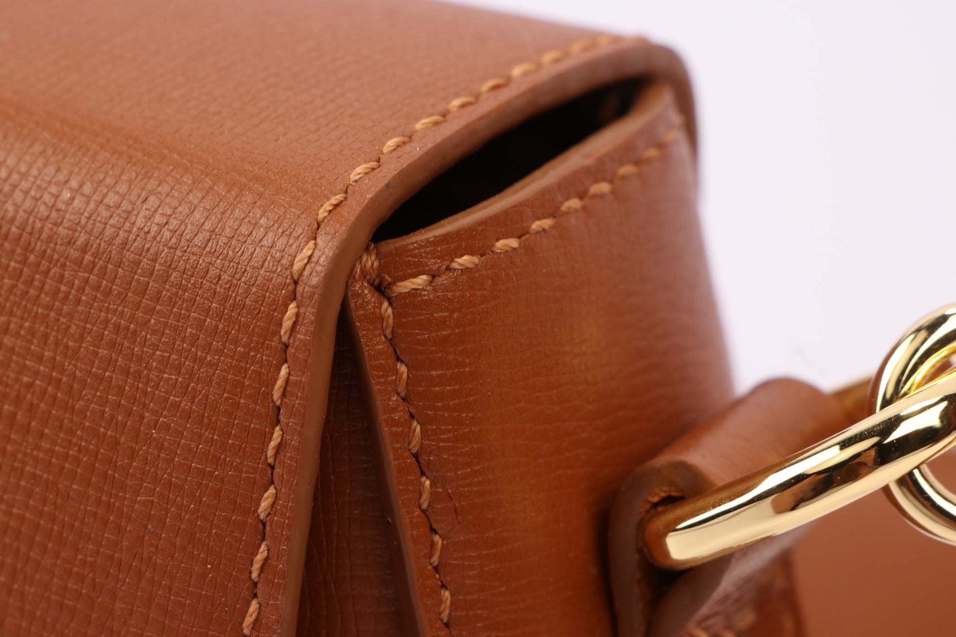 Sofia Shoulder Bag - Brown Saffiano Leather.