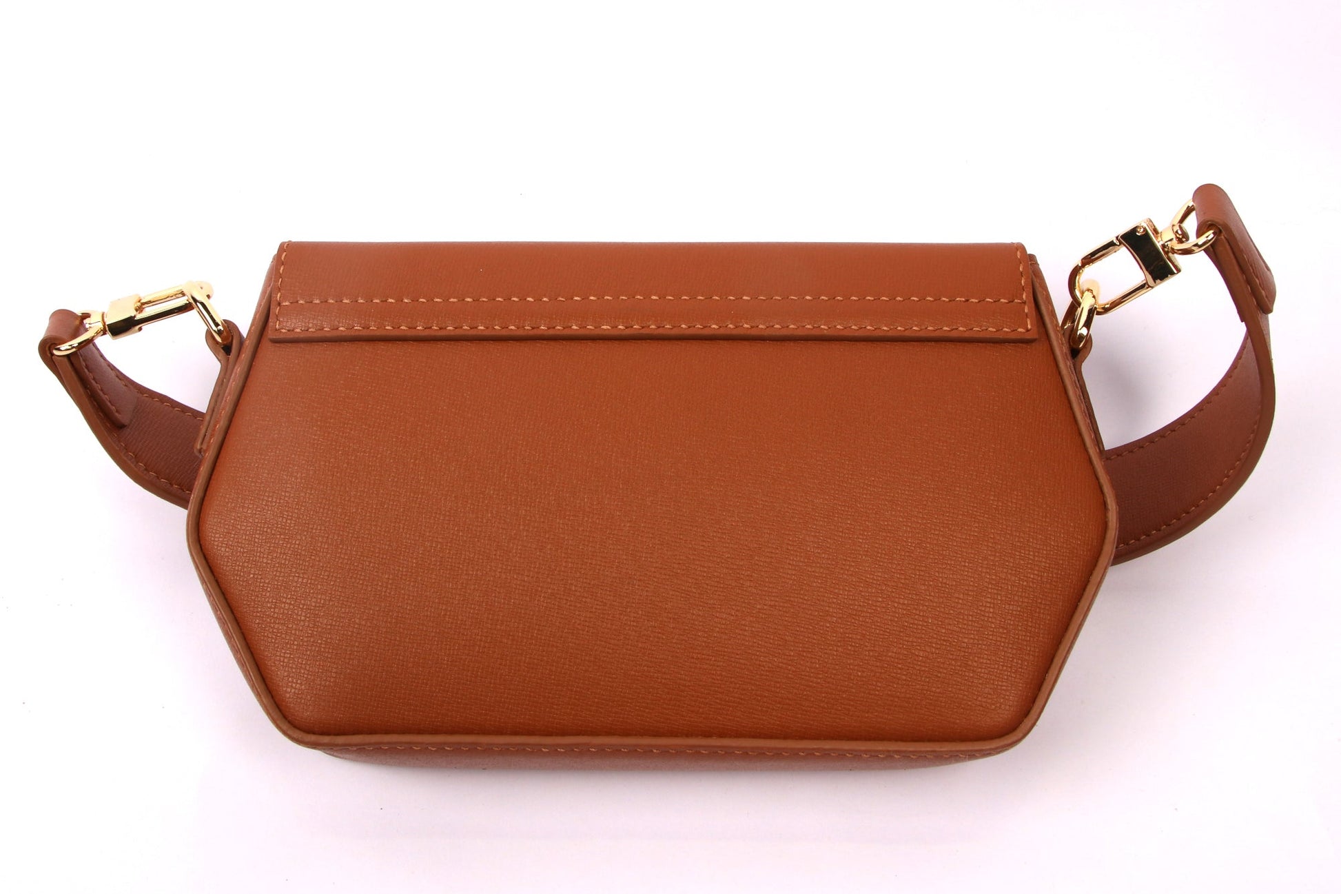 Sofia Shoulder Bag - Brown Saffiano Leather.