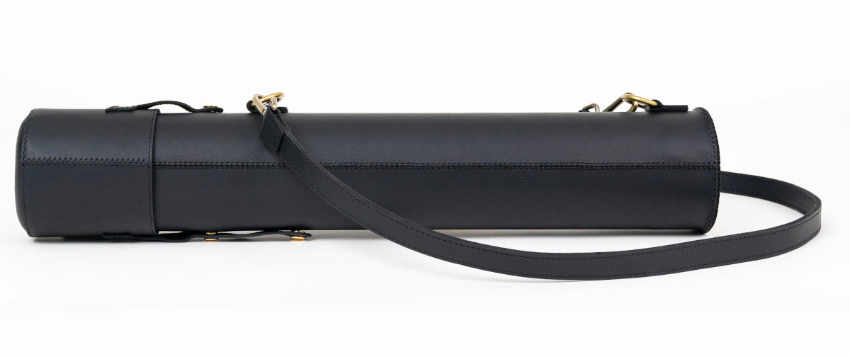 Leather Drawing Tube for Architects - Black 21 inches.
