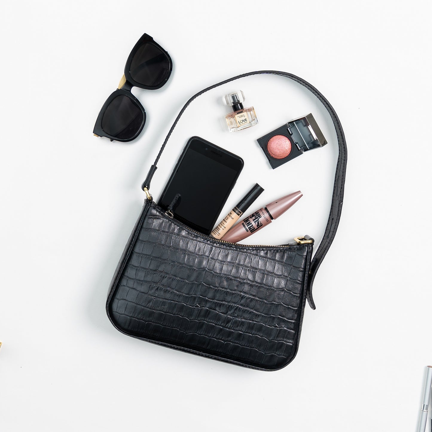 Leather Shoulder Bag - Moon.