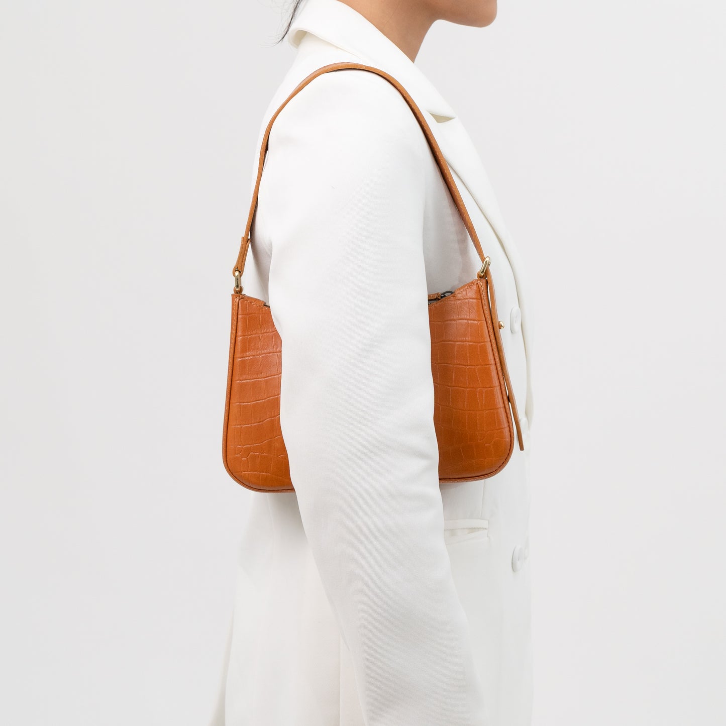 Leather Shoulder Bag - Moon.
