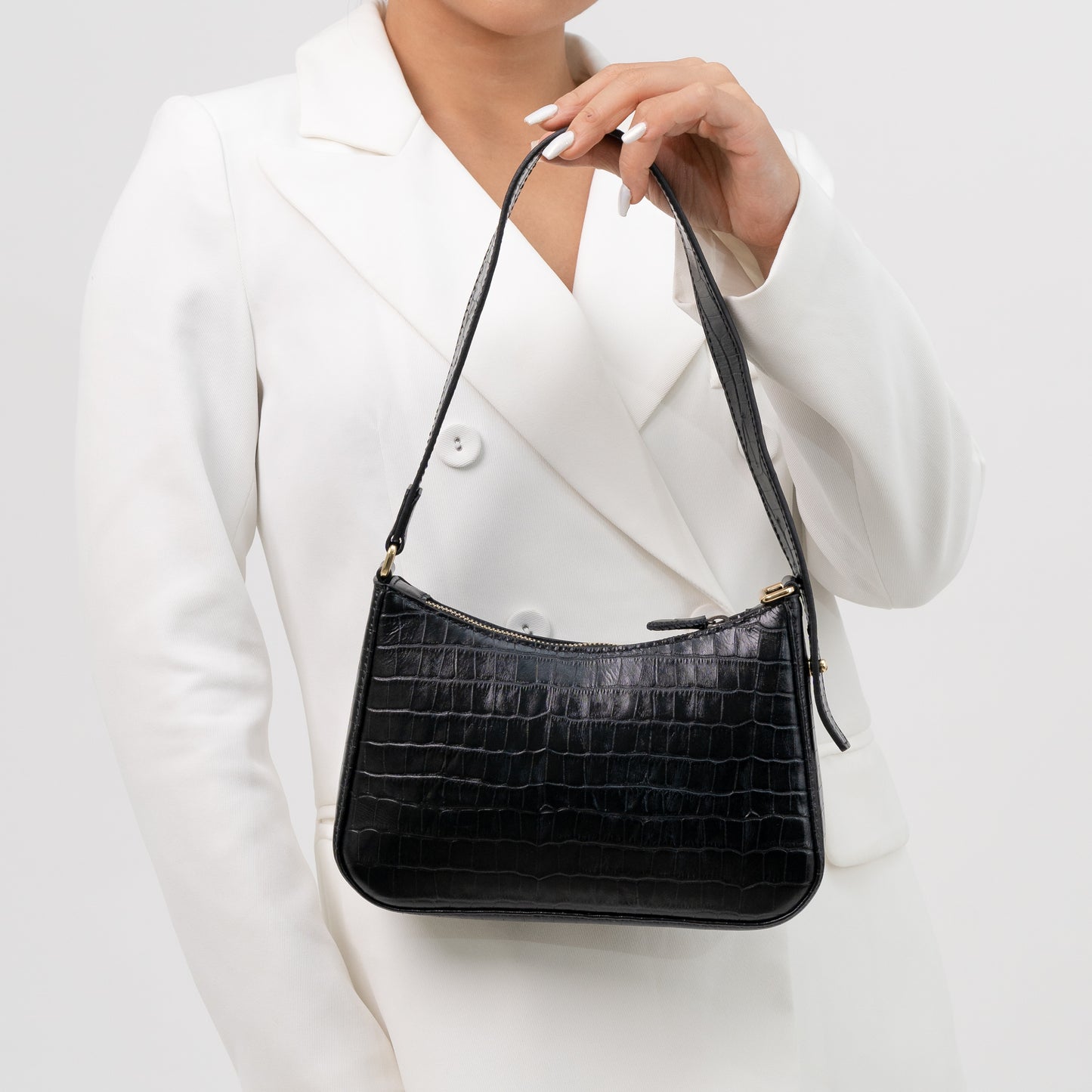 Leather Shoulder Bag - Moon.