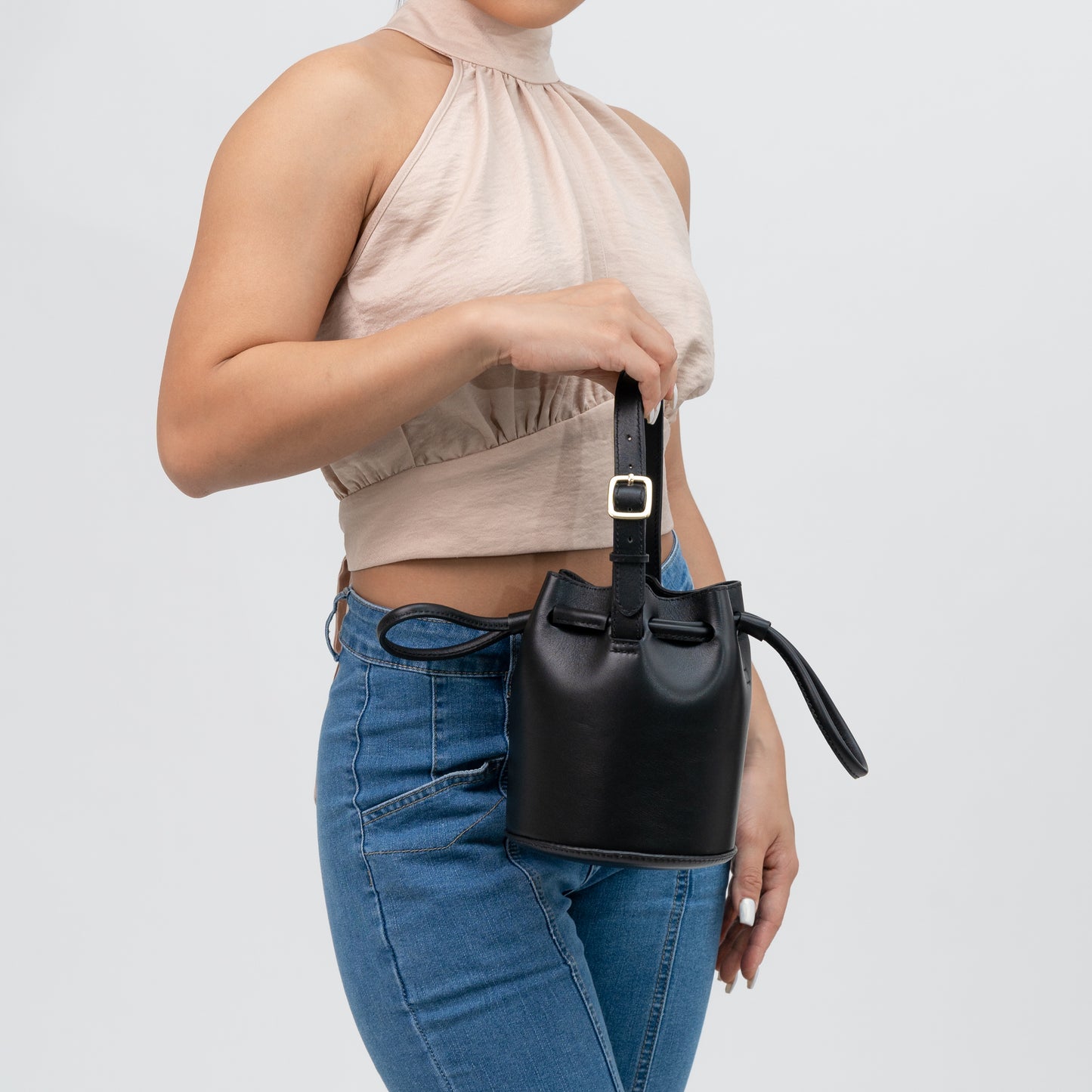Leather Crossbody Bucket Bag - 100% Handmade with high quality leather (full-grain)