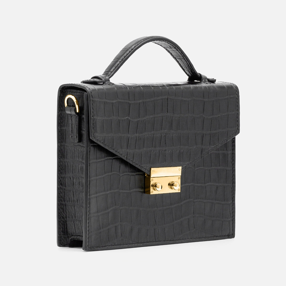 Top Handle Box Leather Bag