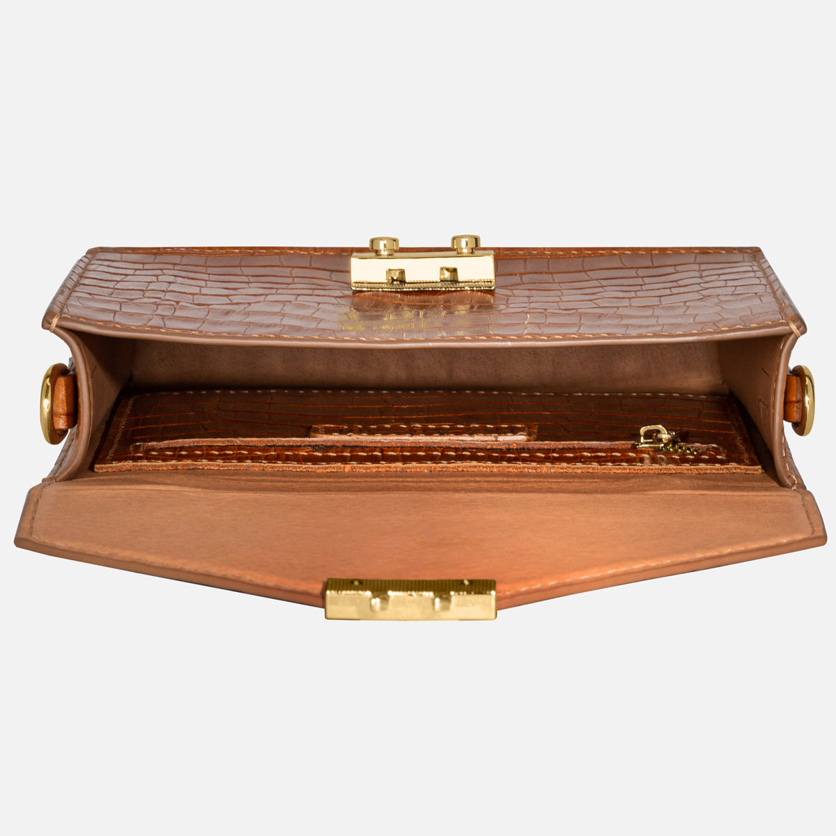 Top Handle Box Leather Bag