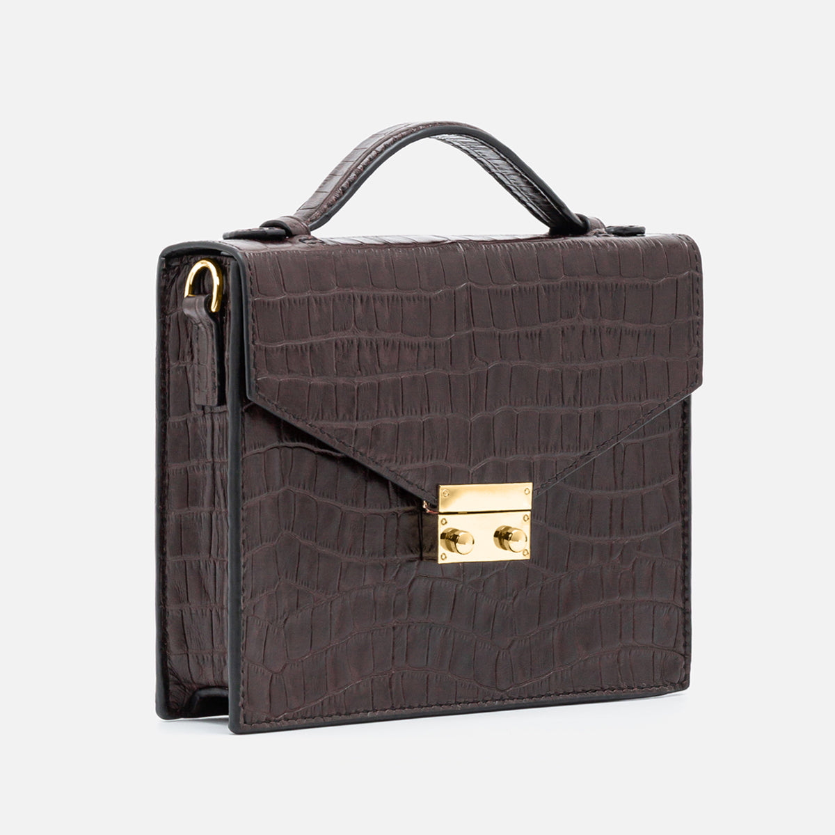 Top Handle Box Leather Bag