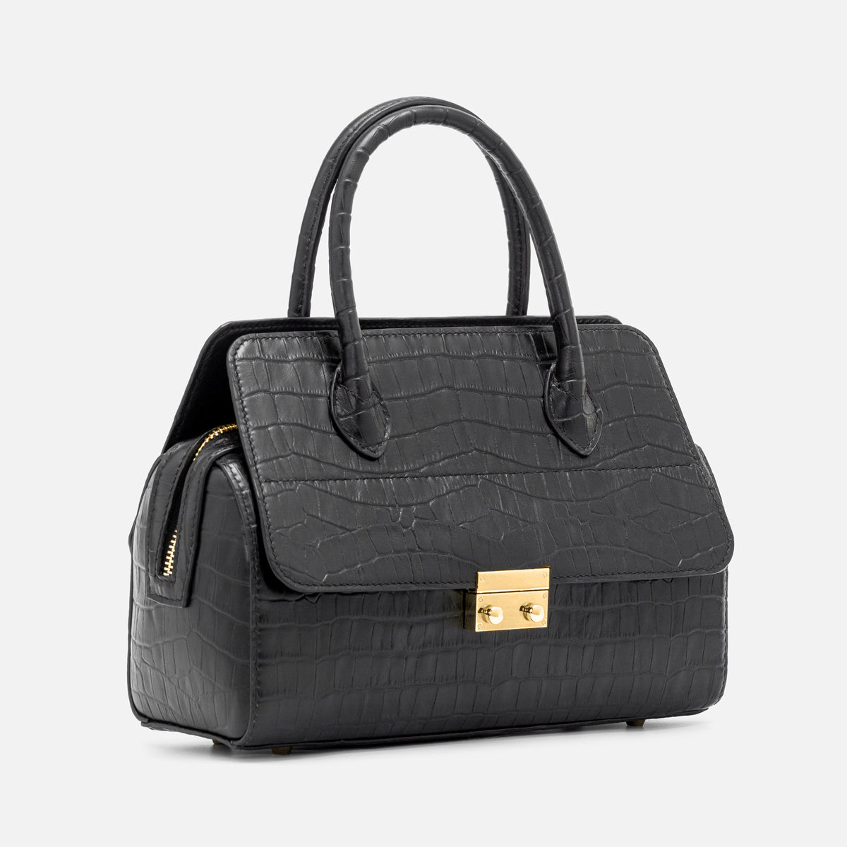 Bianca Top Handle Medium Bag - Black