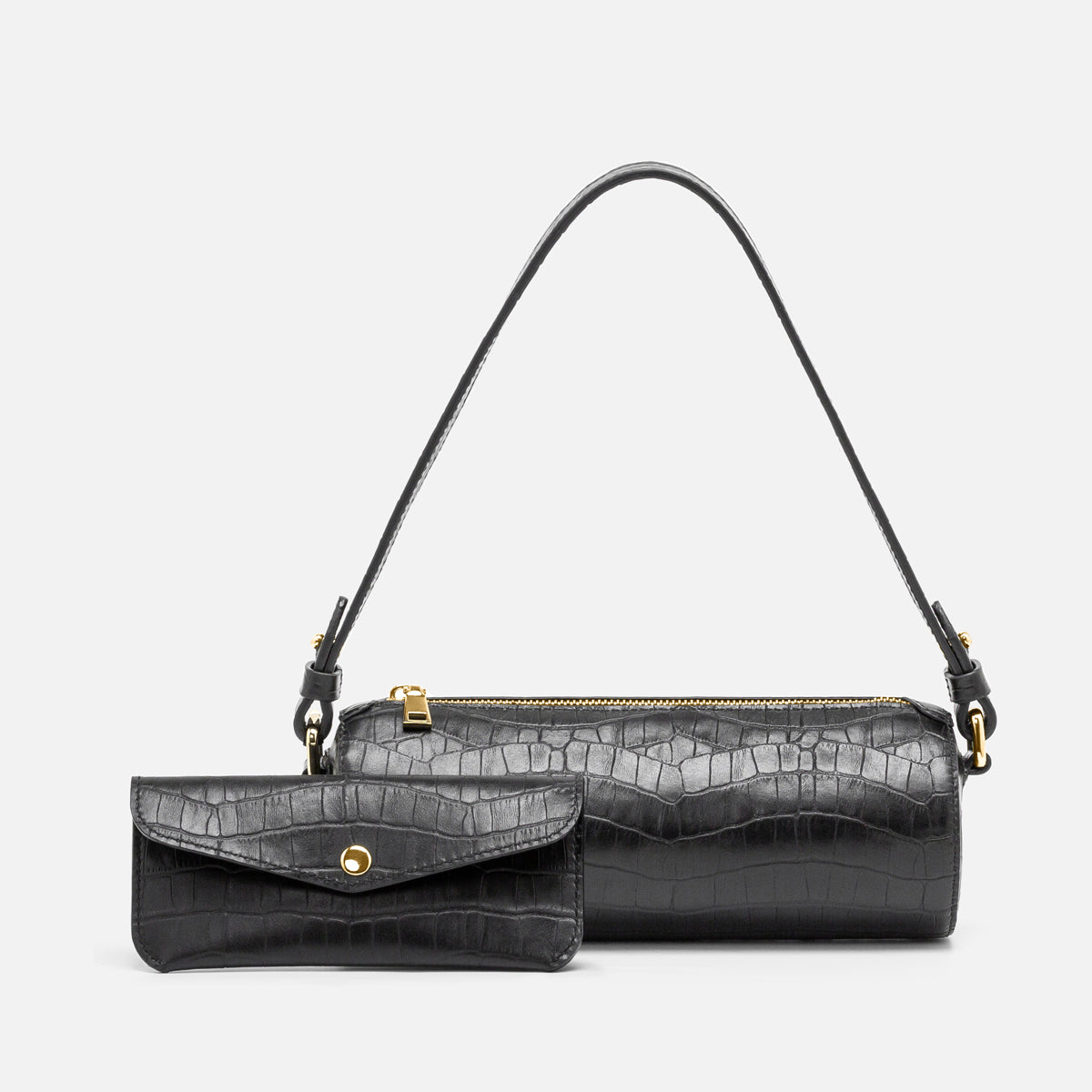 Cylinder Leather Shoulder Bag - Romelo.
