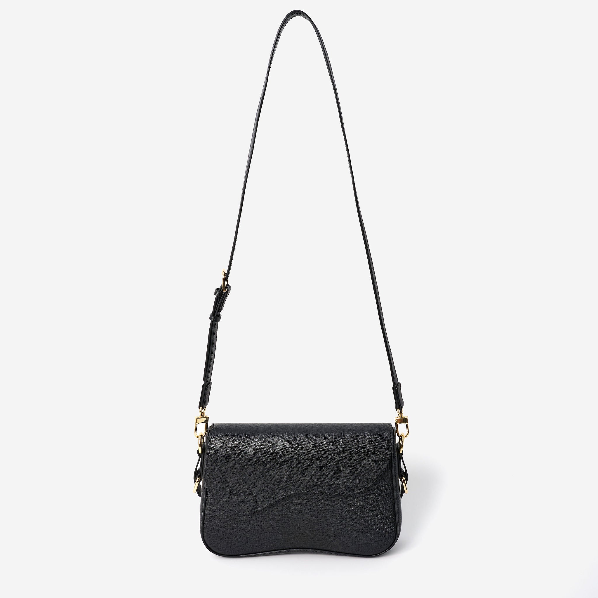 Handmade Leather Bag - Belle Curve Black by Hoi An Soul