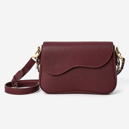 Belle Curve Bag - Saffiano Red