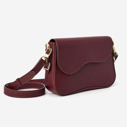 Belle Curve Bag - Saffiano Red