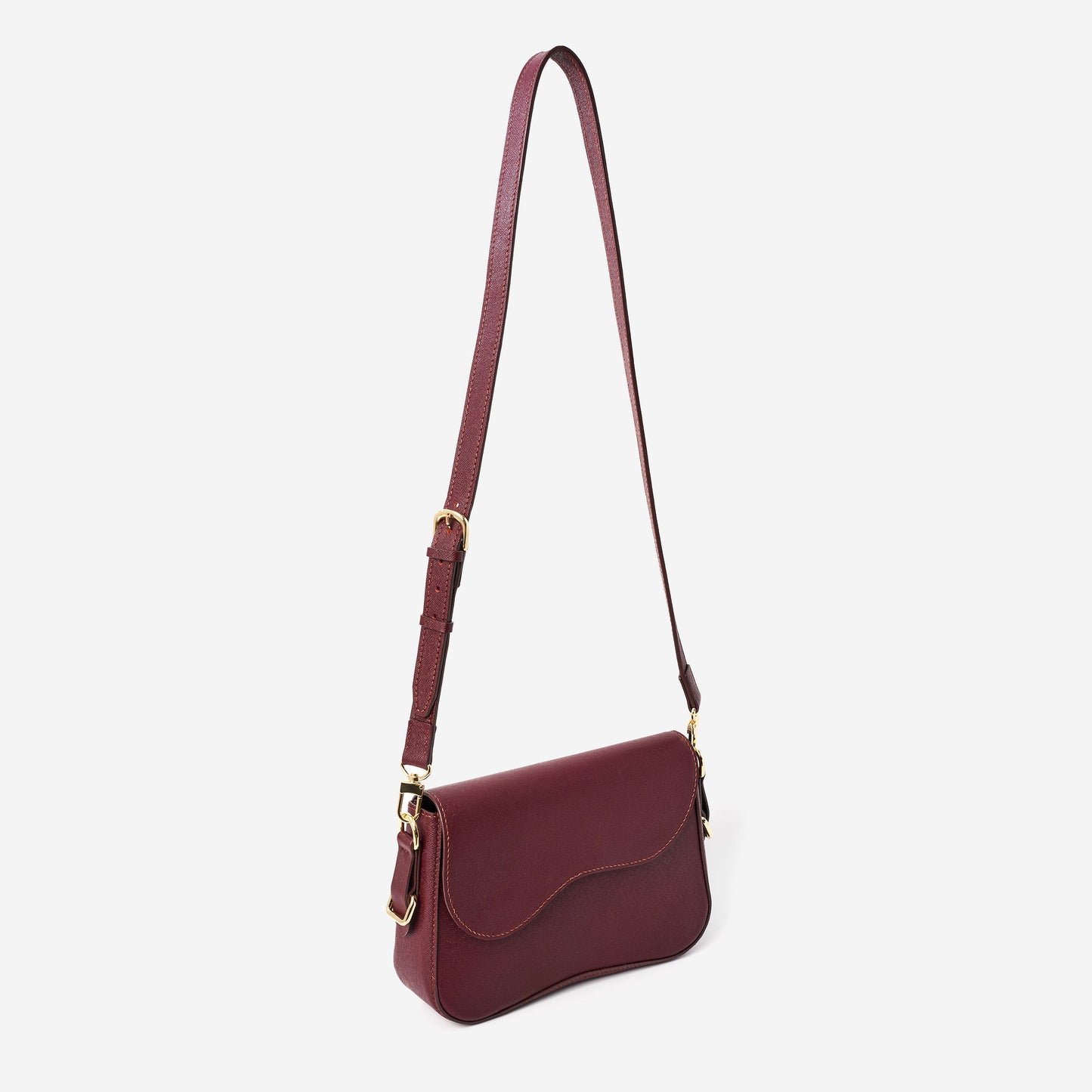 Belle Curve Bag - Saffiano Red
