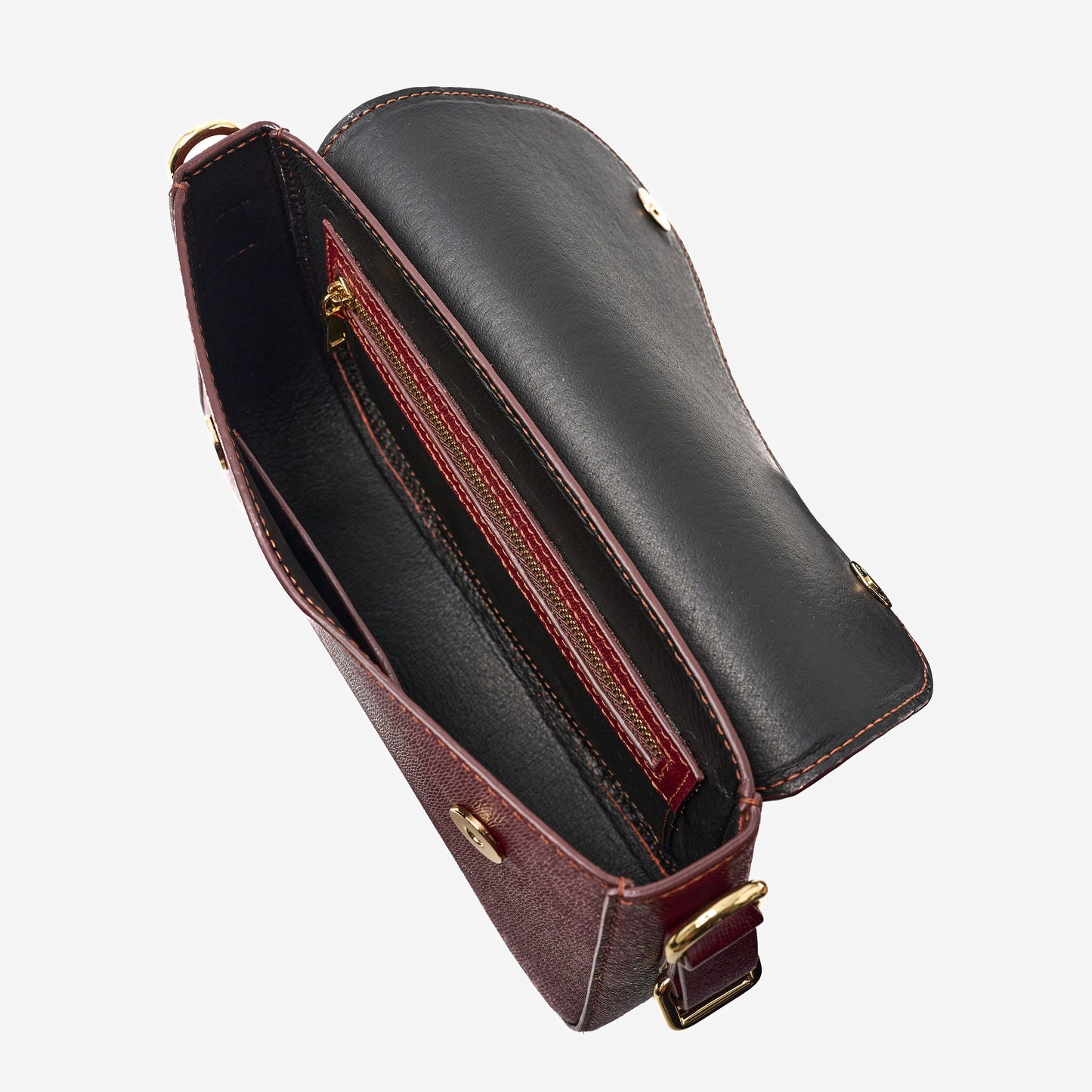 Belle Curve Bag - Saffiano Red