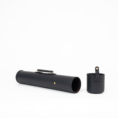 Leather Drawing Tube for Architects - Black 21 inches