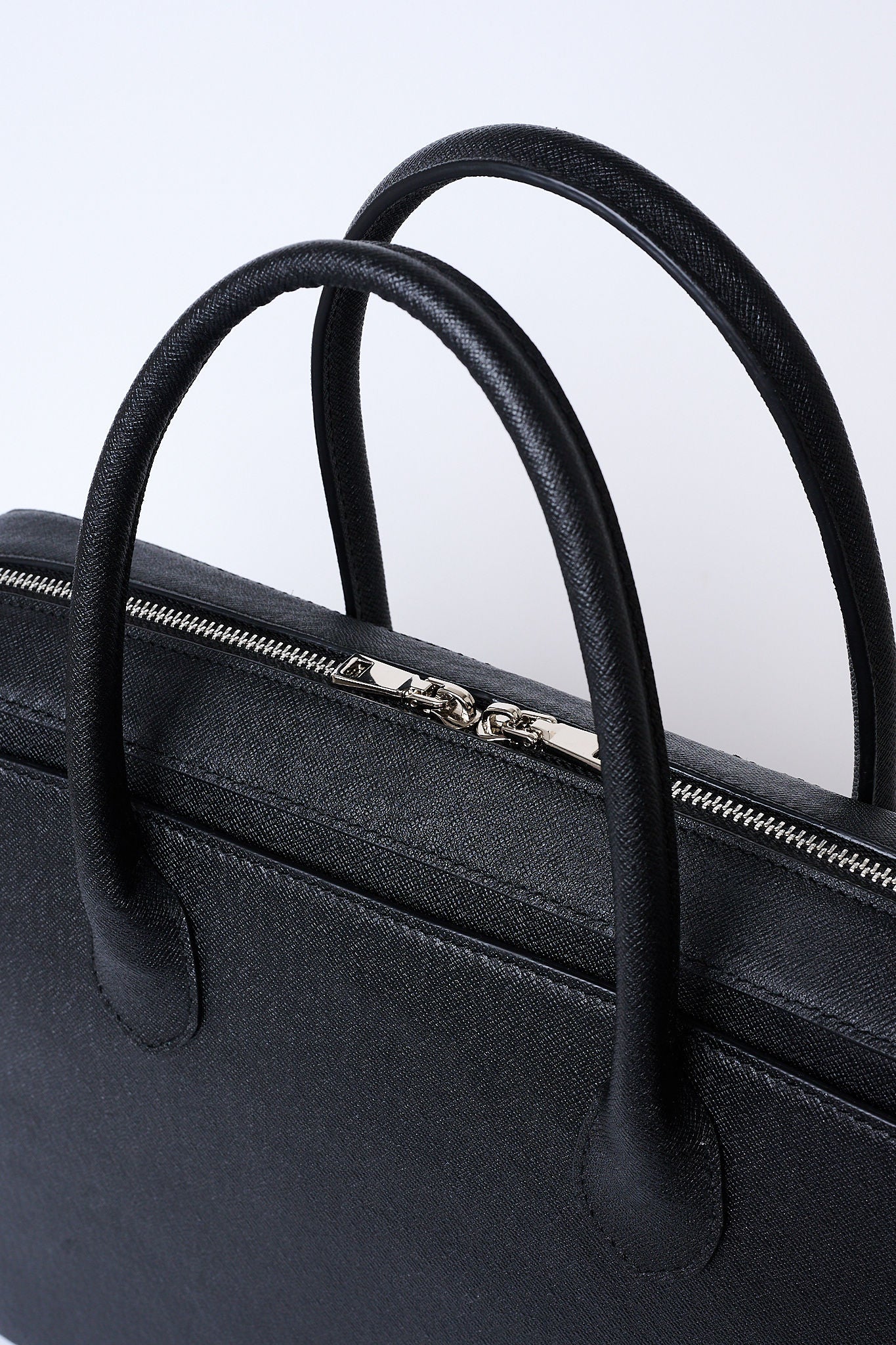 Executive Leather Briefcase | Black Saffiano