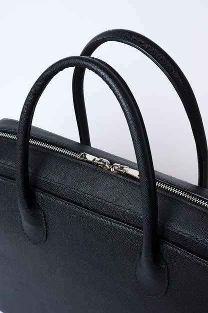Executive Leather Briefcase | Black Saffiano