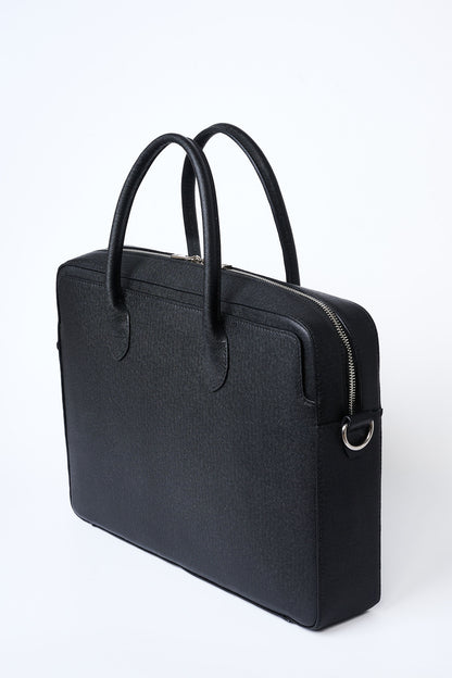 Executive Leather Briefcase | Black Saffiano