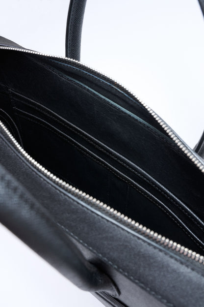 Executive Leather Briefcase | Black Saffiano