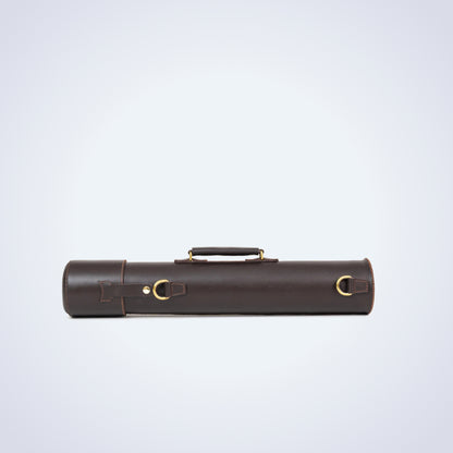 Handmade Full-Grain Leather Drawing Tube for Architects & Artists - Dark Brown 21 Inch (55cm) Blueprint Carrying Case
