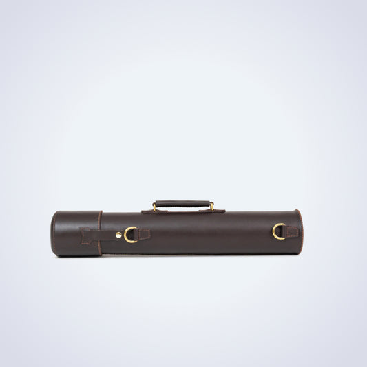 Handmade Full-Grain Leather Drawing Tube for Architects & Artists - Dark Brown 21 Inch (55cm) Blueprint Carrying Case