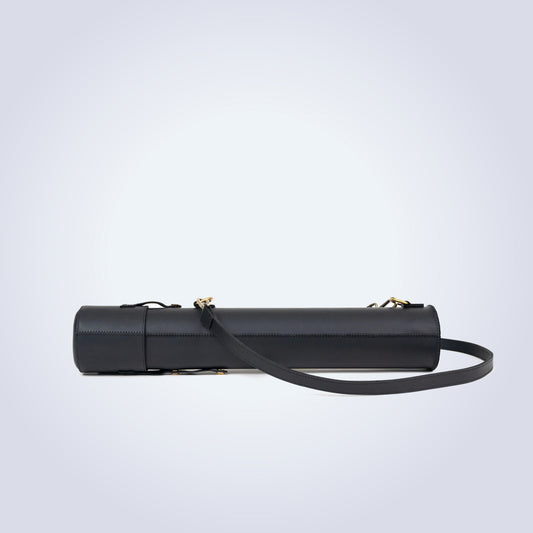 Handmade Full-Grain Leather Drawing Tube for Architects & Artists - Black 21 Inch (55cm) Blueprint Carrying Case