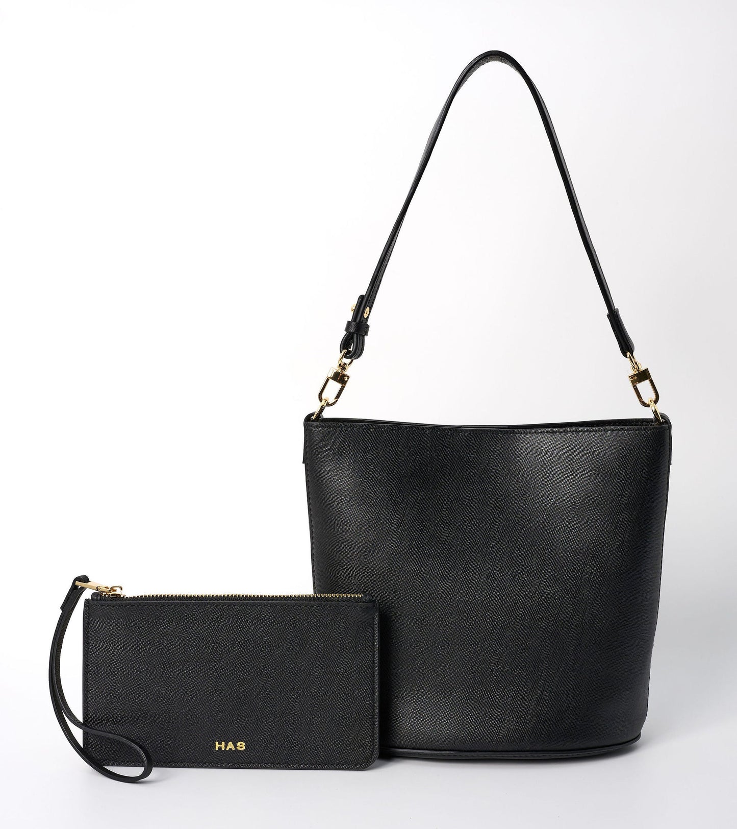 Sol Bucket Bag - Black Saffiano Leather