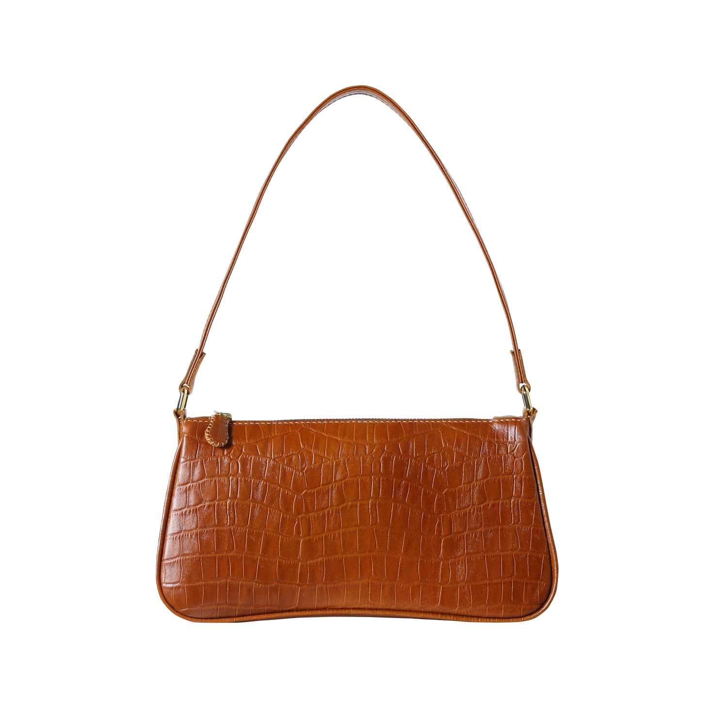 Crocodile-embossed Baguette - Black