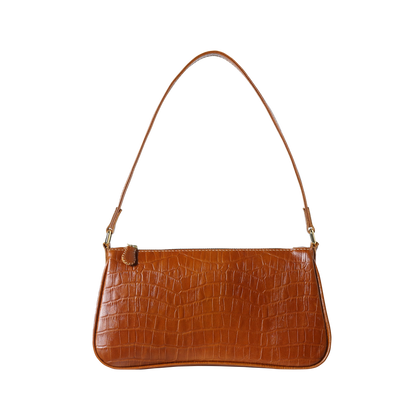 Crocodile-embossed Baguette - Black