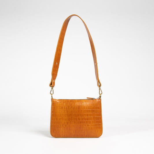 Small Leather Sling Bag - Brown