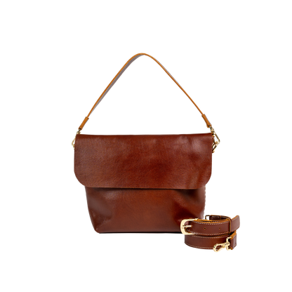 Medium Brown Leather Cross Body Bag