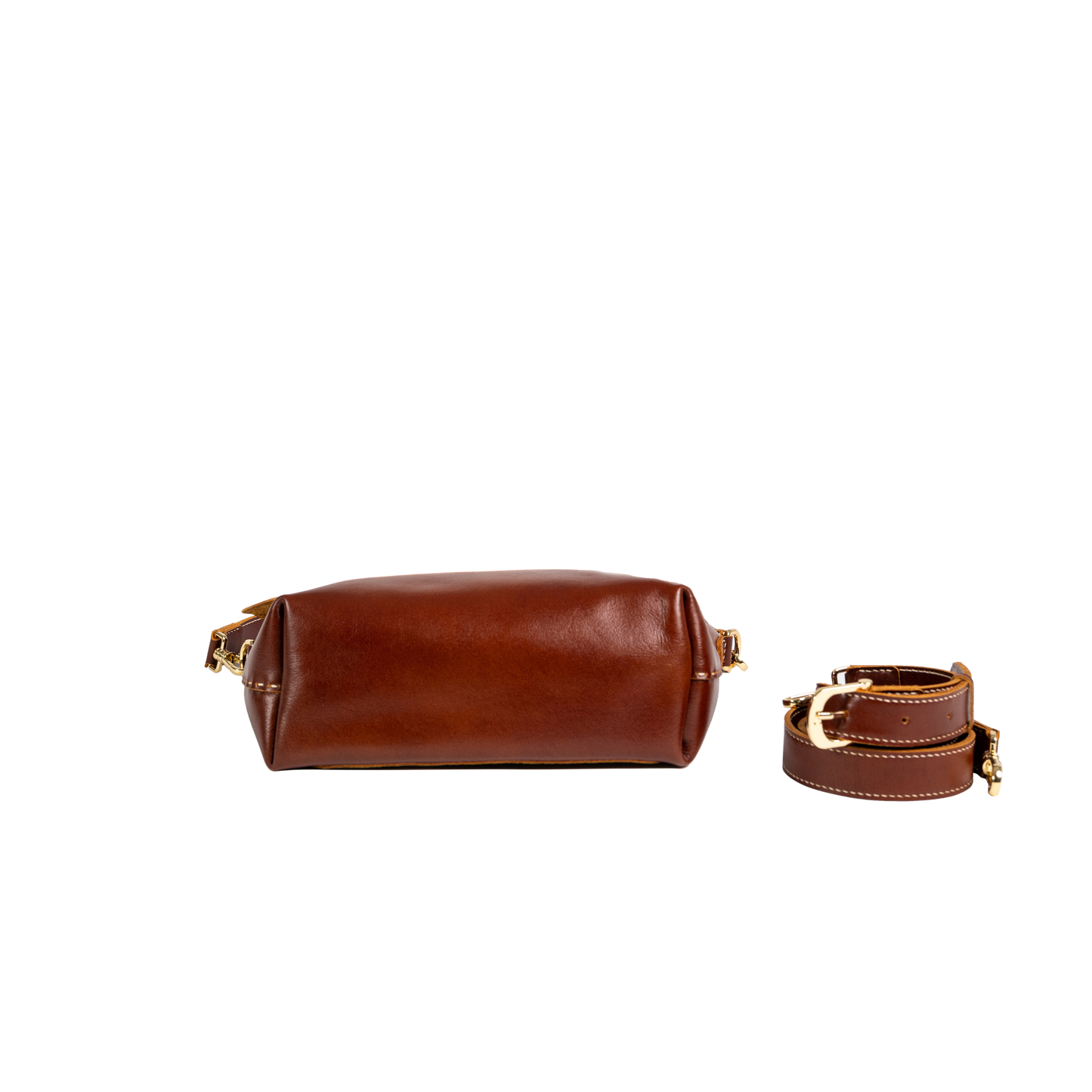 Medium Brown Leather Cross Body Bag