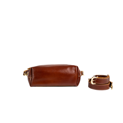 Medium Brown Leather Cross Body Bag