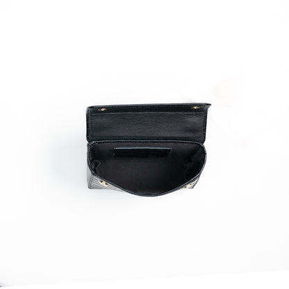 Georgia Small Leather Box Bag - Black