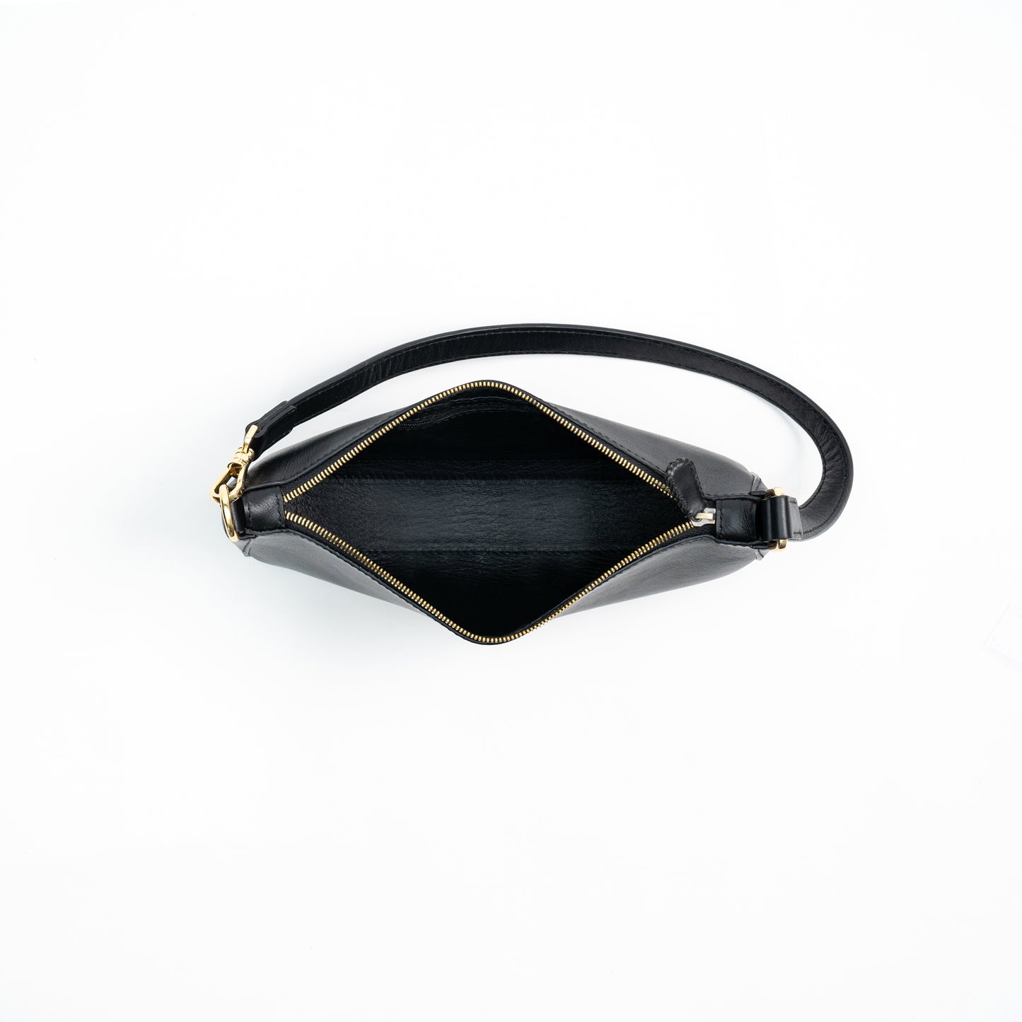 Small Leather Sling Bag - Black