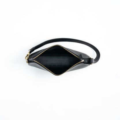 Small Leather Sling Bag - Black