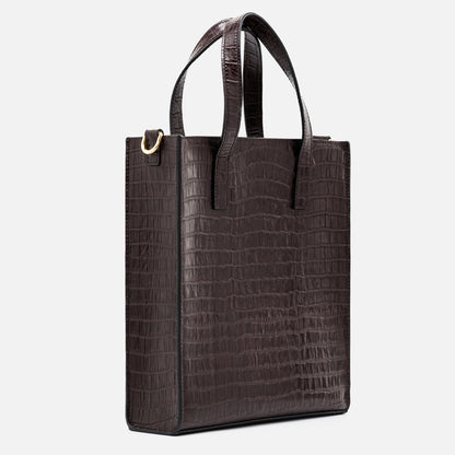 Lily Medium Tote Bag - Dark Brown