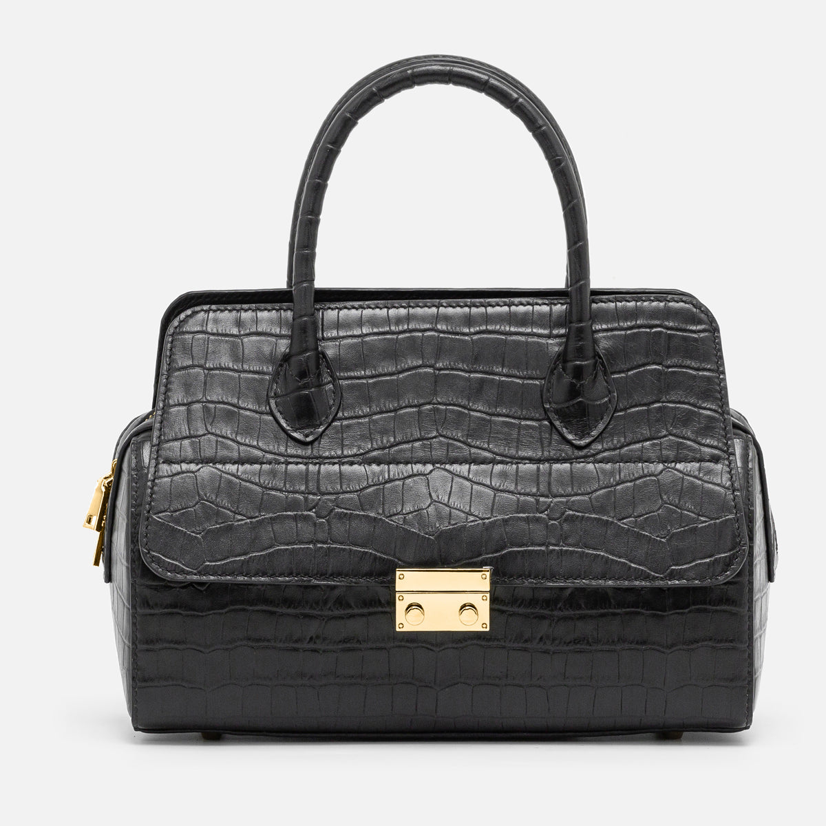 Bianca Top Handle Medium Bag - Black