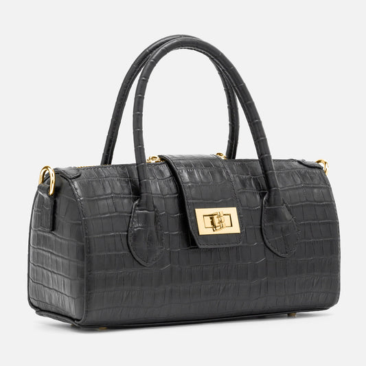 Marie Top Handle Medium Bag - Black