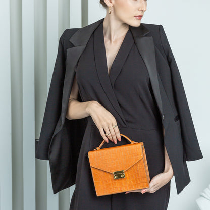 Top Handle Bag - Brown