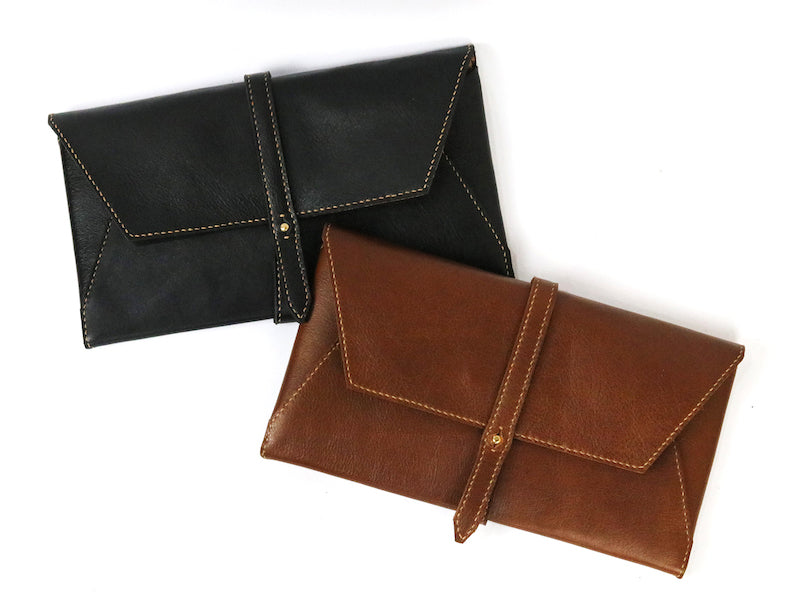 Small Leather Envelope Clutch