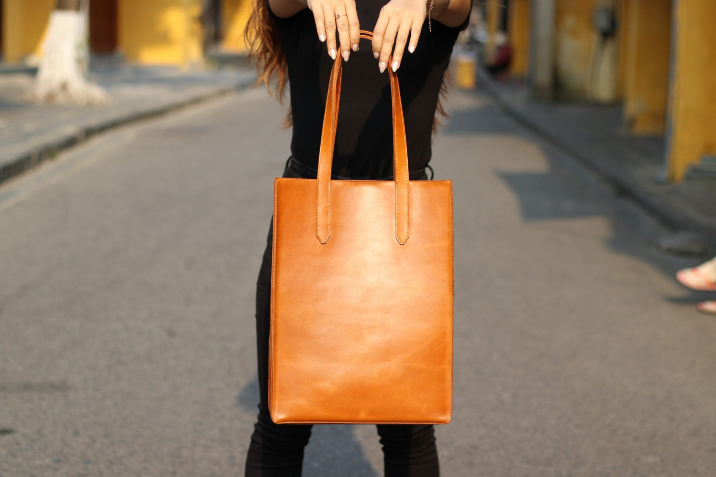 Woman Laptop Bag with Button