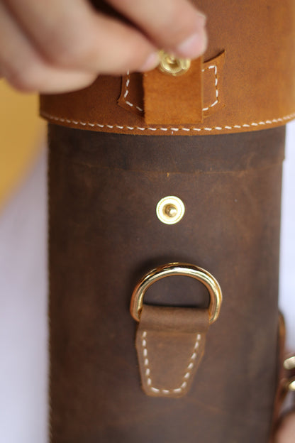 Leather Map Tube - Blueprint or Photography Carrying Case